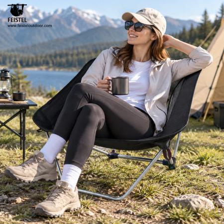 Chaise de camping sans pieds traditionnels – Chaise de randonnée ultra-légère à profil bas de 850 g, structure en aluminium 7075, Oxford 600D, capacité de 120 kg 