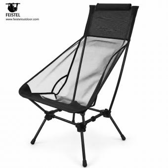 Chaise de camping en filet à haut dossier