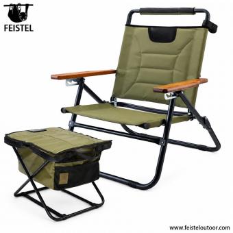 Chaise de camping pliante portable avec repose-pieds