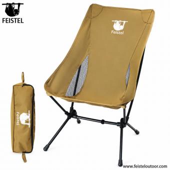 Chaise de camping à haut dossier avec soutien lombaire