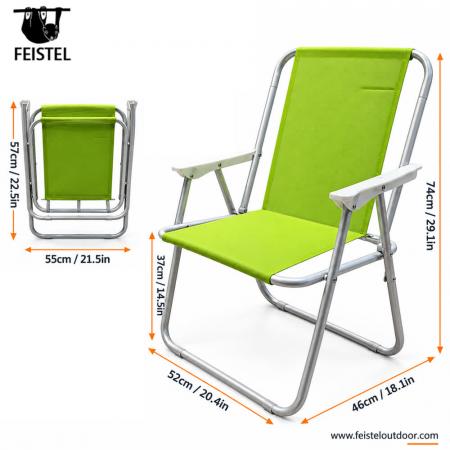 Chaise de plage et de camping portable – Chaise pliante de 1,8 kg, capacité de 150 kg, hauteur d'assise de 37 cm 