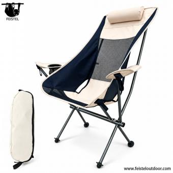 Chaise de détente de camping à dossier haut