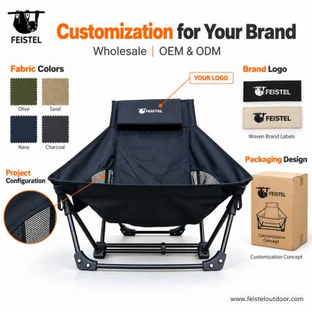 Fauteuil de camping inclinable à bascule XL | Aluminium 1,75 kg 150 kg | FEISTEL 