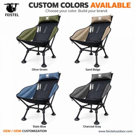 Chaise de camping avec coussin à dossier haut – Chaise longue en aluminium 6013, capacité de 150 kg et design à 3 positions 
