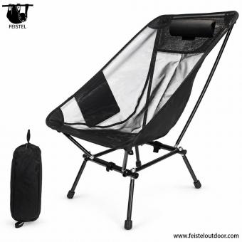Chaise de camping en filet à dossier haut