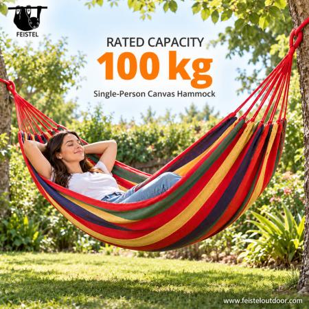 Hamac de camping portable en nylon feisetel avec sangles d'arbre en plein air 