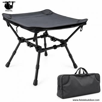 Tabouret de camping et table d'appoint 2 en 1 en aluminium
