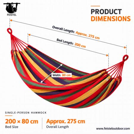 Hamac de camping portable en nylon feisetel avec sangles d'arbre en plein air 