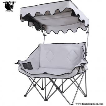 Chaise de camping double avec auvent