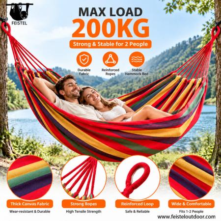feisetel 2019 amazon vendeur 2 personnes toutes saisons portable 75D nylon parachute camping hamac 