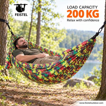 Feisetel extérieur nylon voyage jardin camping portable parachute hamac 