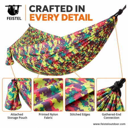 Feisetel extérieur nylon voyage jardin camping portable parachute hamac 