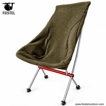 Housse de chaise de camping en polaire à haut dossier