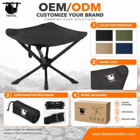 Tabouret surdimensionné à 3 pieds – Grand tabouret de camping trépied pliant avec cadre en aluminium 7075, siège en résille polyester 600D et capacité de 150 kg 