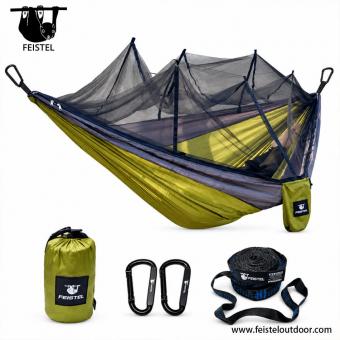 Hamac de camping avec moustiquaire, corde et mousquetons