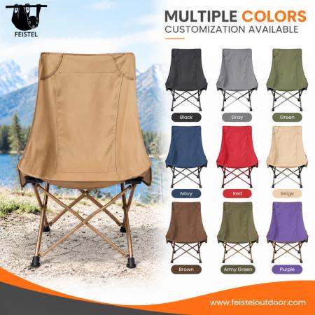 Chaise de camping sans accoudoirs – Chaise de camping pliante à dossier haut sans accoudoirs, cadre en aluminium 7075, résille en polyester 600D et capacité de 150 kg 