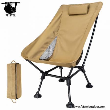 Chaise de Camping Pliante Surdimensionnée – Capacité de 150kg Fauteuil Lune Léger avec Cadre en Aluminium 7075, Filet en Polyester 600D et Sac de Transport 