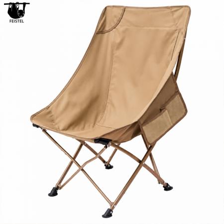 Chaise de camping sans accoudoirs – Chaise de camping pliante à dossier haut sans accoudoirs, cadre en aluminium 7075, résille en polyester 600D et capacité de 150 kg 