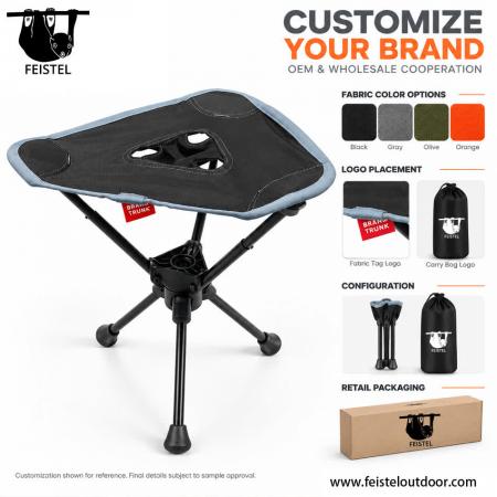 Tabourets légers pour le camping – Tabouret de voyage pliable de 0,57 kg avec structure en aluminium 7075, siège en résille polyester 600D et capacité de 120 kg 